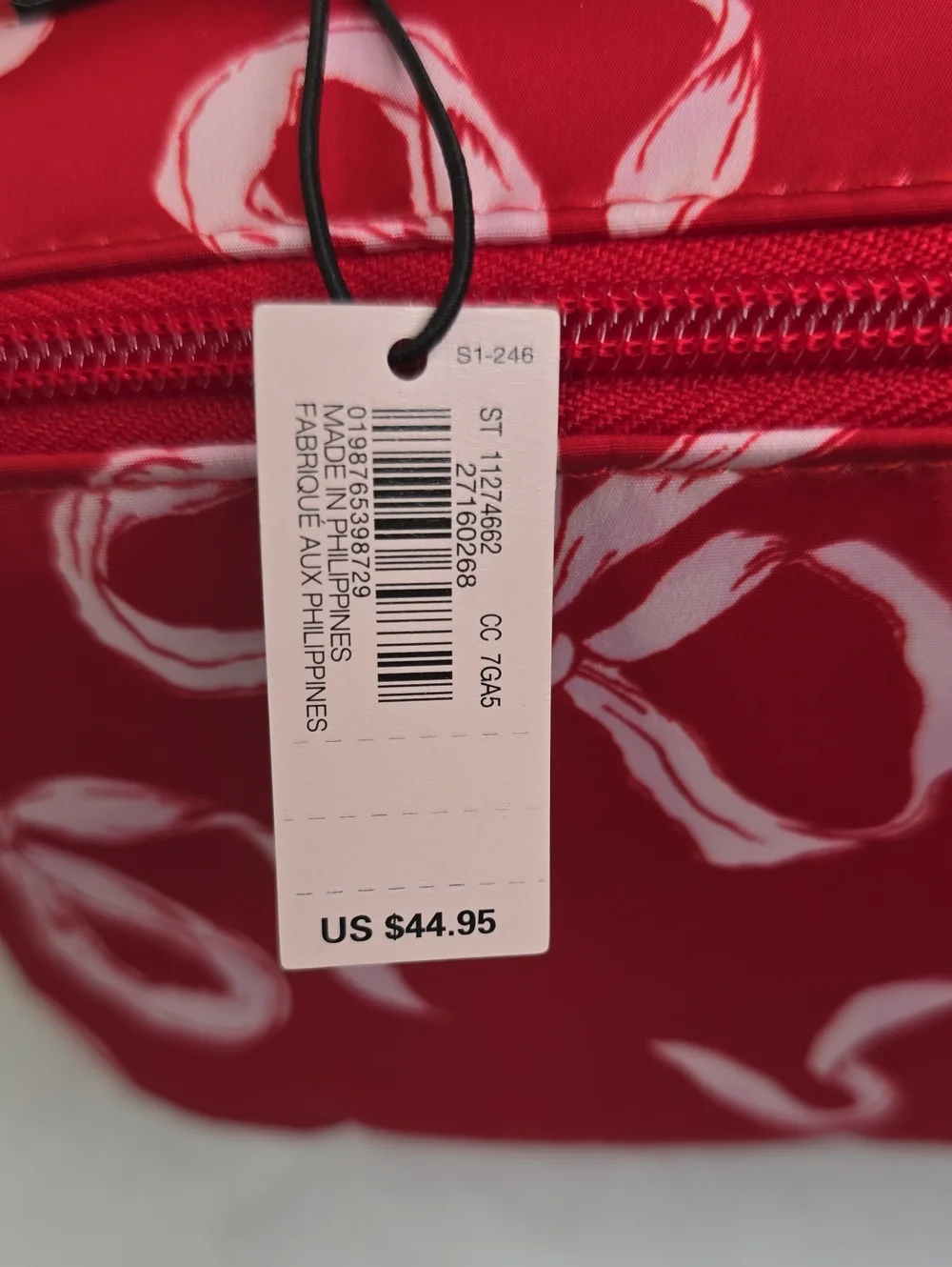 Victoria Secret Lipstick Red Bows Expandable Travel Make-Up Bags 3 Piece NWT